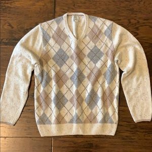 Joseph A Bank Argyle V-Neck Sweater